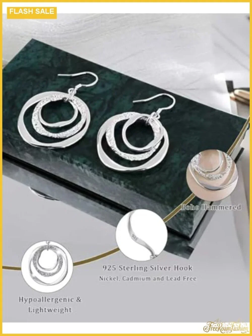 Sterling Silver Plated Drop Dangle Earrings Geometric Boho Women's Jewelry
